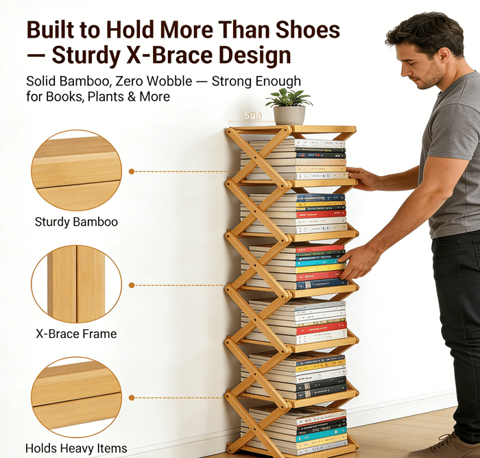 Premium 9-Tier Bamboo Storage Rack – No Assembly Required – The