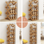 Premium 9-Tier Bamboo Storage Rack – No Assembly Required