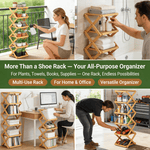 Premium 9-Tier Bamboo Storage Rack – No Assembly Required