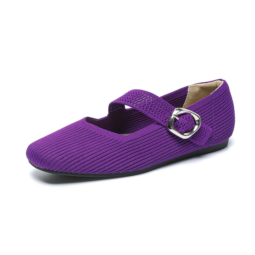 Mary Jane Comfort Flats in Royal Purple