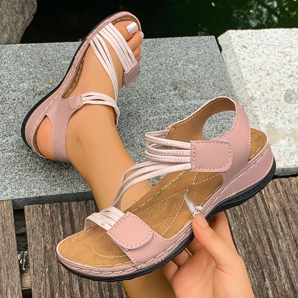 Women's Orthopedic Open Toe Sandals — Arch Support, Adjustable Strap & – The OrthoFit