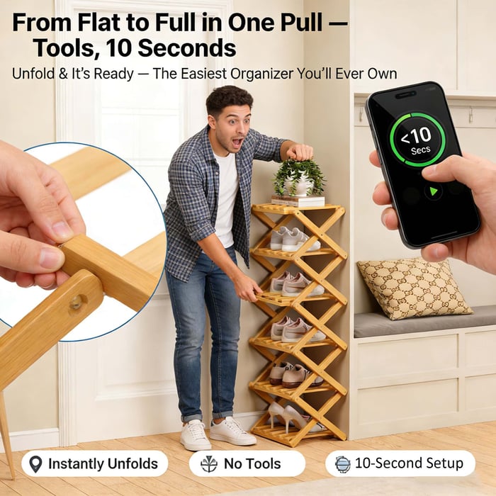 Premium 9-Tier Bamboo Storage Rack – No Assembly Required – The