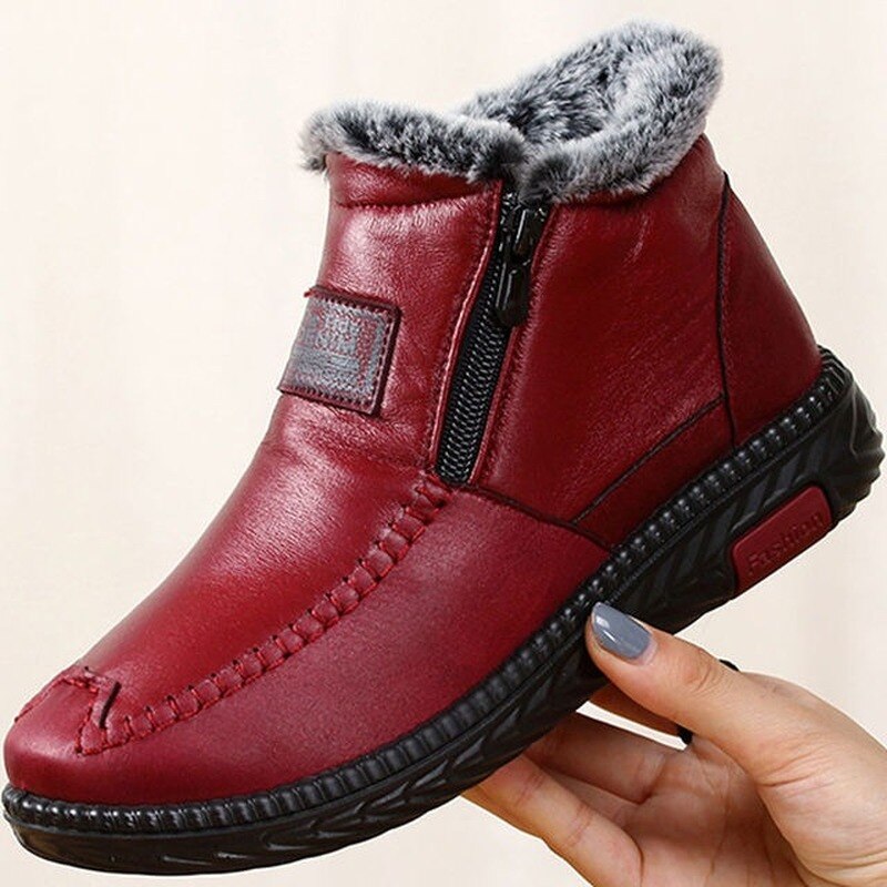 OrthoFit Non-slip Winter Leather Boots Womens