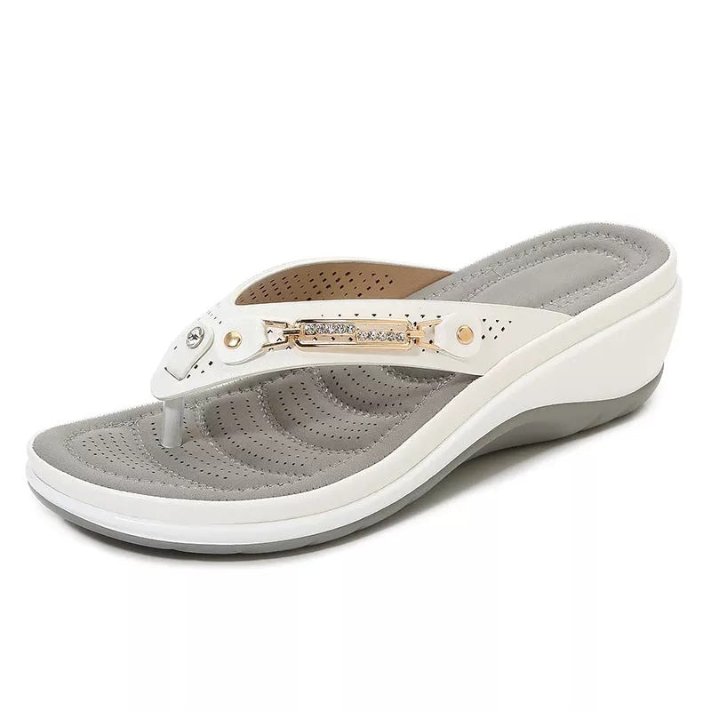 Women's Leather Flip Flops with Arch Support Size 10 – Bennys Beauty World